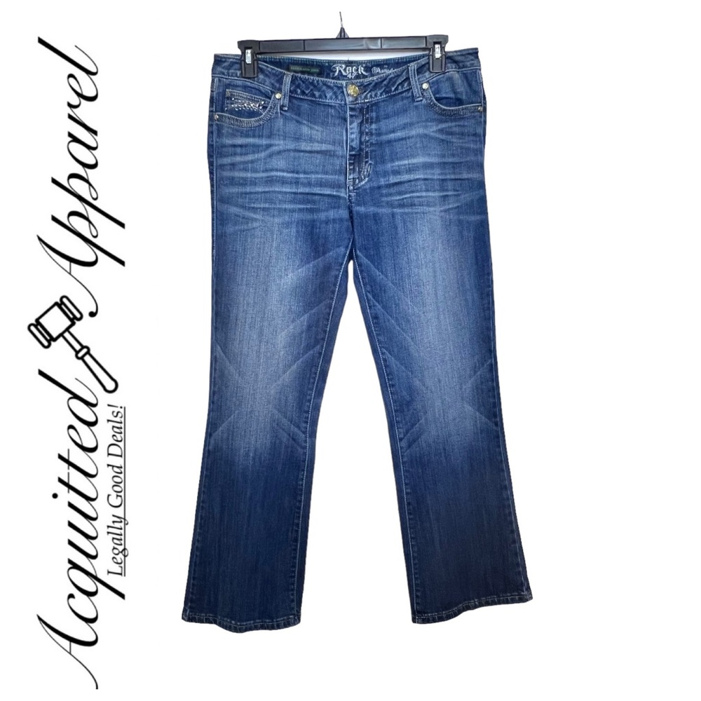 Wrangler ROCK 47 Crystal Cross Angel Wings Embellished Ultra Low Rise Jeans